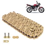 Cadena para motocicleta 428H x 126L reforzada dorada Leiruki