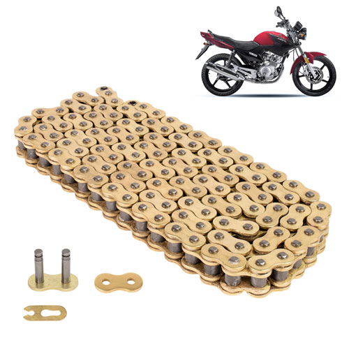 Cadena para motocicleta 428H x 126L reforzada dorada Leiruki