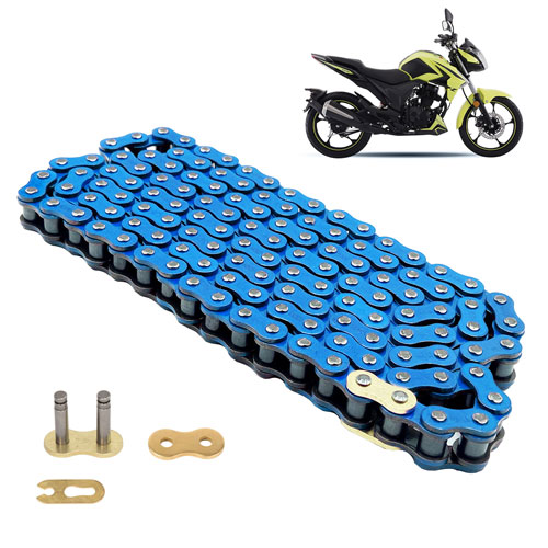 Cadena para motocicleta 428H x 126L reforzada azul Leiruki
