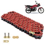Cadena para motocicleta 428H x 126L reforzada roja Leiruki