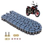 Cadena para motocicleta 428 HPO x 136L reforzada con O - ring profesional azul Leiruki