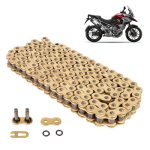 Cadena para motocicleta 530 HO x 126 reforzada con O - ring dorada Leiruki