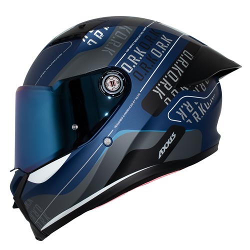Cascos para motocicleta talla XL cerrado Fenix ORK C7 azul matte Axxis