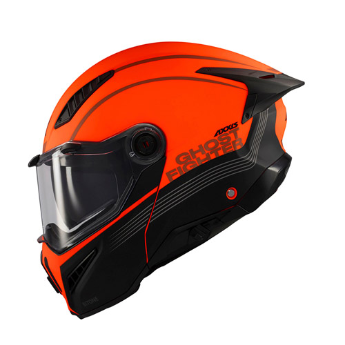 Cascos para motocicleta talla XXL abatible Ghostfighter C5 rojo matte Axxis