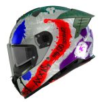 Casco para motociclista talla L cerrado Hawk Sick Joker gris Axxis