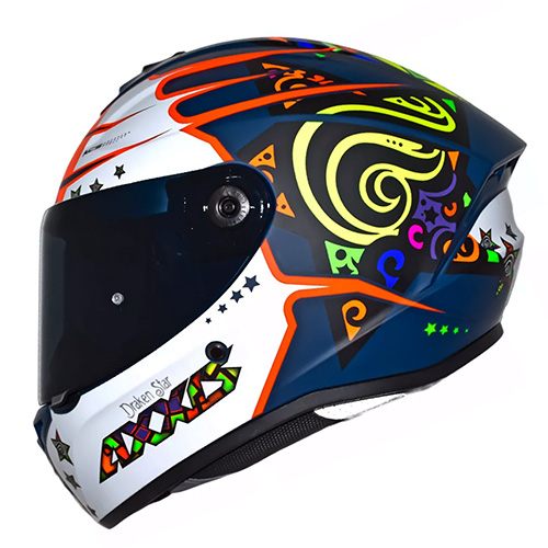 Casco para motociclista talla XL cerrado Draken Star V2 azul matte Axxis
