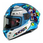 Casco para motociclista talla L cerrado draken star C17 azul fluor Axxis