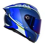 Casco para motociclista talla S cerrado hawk Titan B7 azul mate Axxis