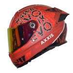 Casco para motociclista talla XL cerrado hawk let's ride C5 rojo mate Axxis