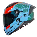 Casco para motociclista talla XL integral Panther catrina D6 azul brillo Axxis