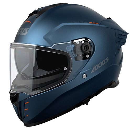 Casco para motociclista talla XL integral Hawk solid A7 azul mate Axxis