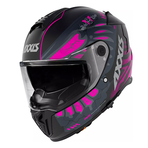 Casco para motociclista talla L integral Hawk solid B8 rosa flour matte Axxis