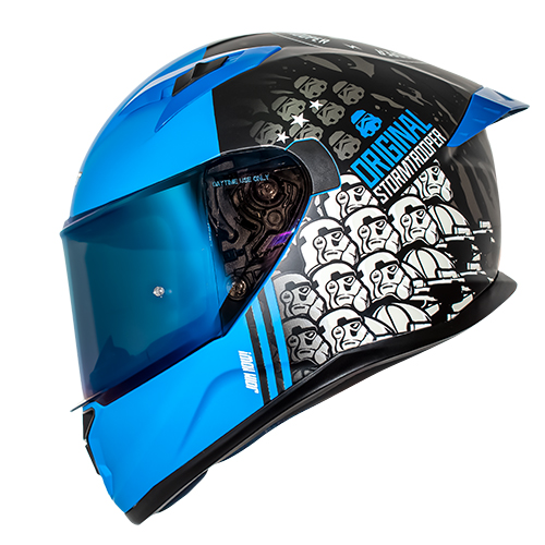 Casco para motociclista talla L integral join now negro mate azul Shaft
