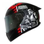 Casco para motociclista talla XL integral Stormtrooper Starwars negro matte rojo Shaft