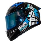 Casco para motociclista talla XL integral Stormtrooper Starwars negro brillo azul Shaft