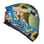 Casco para motociclista talla L integral Johnny Bravo azul Shaft
