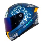 Casco para motociclista talla L cerrado hawk let's ride B7 azul mate Axxis