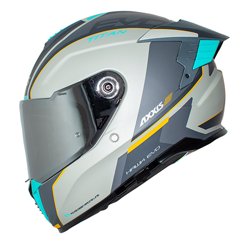Casco para motociclista talla L cerrado Axxis Hawk Titan C6 verde matte