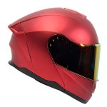 Casco para motociclista talla L abatible 2W Devil rojo matte