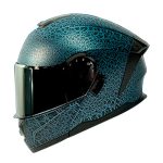 Casco para motociclista talla L abatible 2W Cracked negro azul