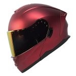 Casco para motociclista talla S abatible 2W Devil rojo mate