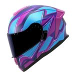 Casco para motociclista talla S abatible 2W Liberty azul rosa