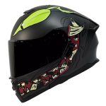 Casco para motociclista talla L abatible 2W Monster negro mate