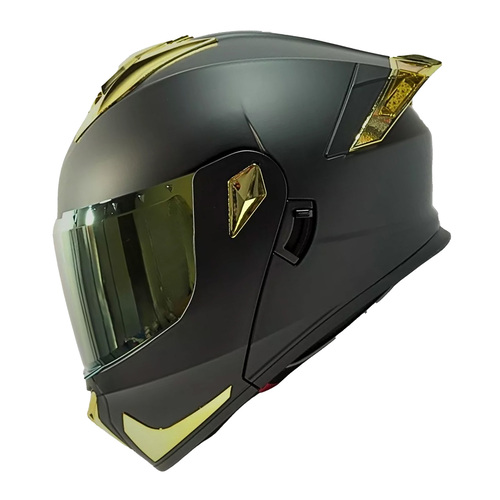 Casco para motociclista talla M abatible 2W Fury negro mate con LED