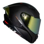 Casco para motociclista talla L integral Panther solid A1 negro matte dorado Axxis