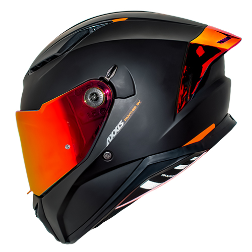 Casco para motociclista talla L integral Panther solid A1 negro matte rojo Axxis