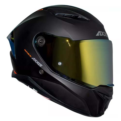 Casco para motociclista talla XL integral Panther solid A1 negro matte rojo Axxis