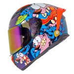 Casco para motociclista talla L cerrado SH582 - SP Coraje camaleon Shaft