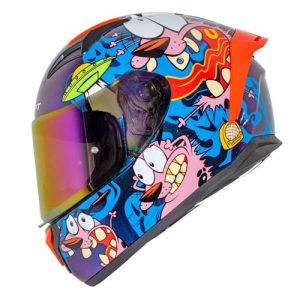 Casco para motociclista talla L cerrado SH582 – SP Coraje camaleon Shaft