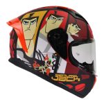 Casco para motociclista talla L integral Shaft Samurai Jack rojo matte