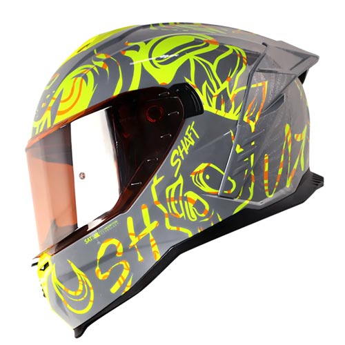 Casco para motociclista talla L cerrado Shaft Adrenocrome Grisa nardo
