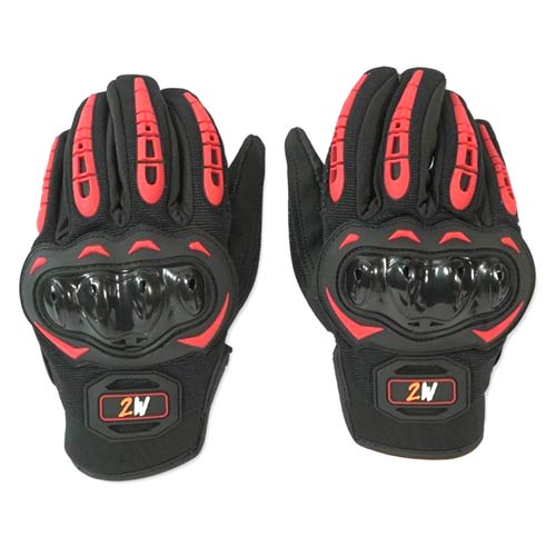 Guantes para motociclista talla XL Road Guard negro rojo 2W