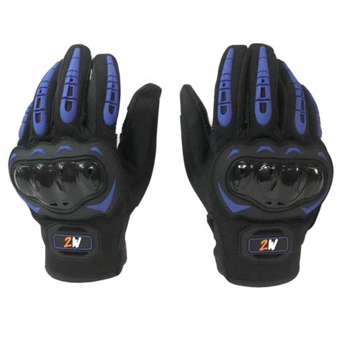 Guantes para motociclista talla L Road Guard negro azul 2W