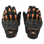 Guantes para motociclista talla L Road master negro naranja 2W