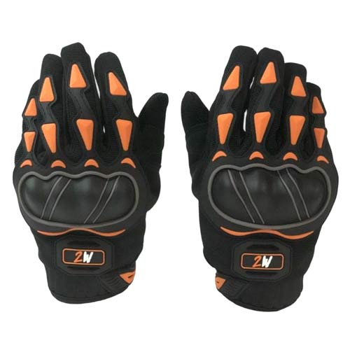 Guantes para motociclista talla XL Road master negro naranja 2W
