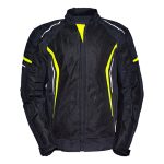Chamarra para motociclista talla XL Jacket mesh black yellow hebotech