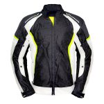 Chamarra para motociclista talla L Jacket mesh black white hebotech