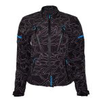 Chamarra para motociclista Softshell repelente con protecciones Talla 38 Blue Woman Hebotech