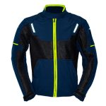 Chamarra para motociclista Softshell repelente con protecciones Talla L Luzern Blue Black Hebotech