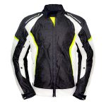 Chamarra para motociclista Mesh repelente con protecciones Talla S Black White Hebotech