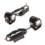 Faros auxiliares laser de balastra circulares con base para motocicleta luz blanca y ambar Kinlley