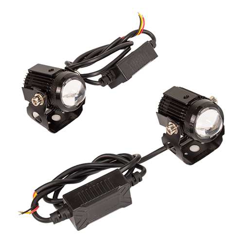Faros auxiliares laser de balastra circulares con base para motocicleta luz blanca y ambar Kinlley