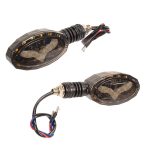 Direccionales secuenciales para motocicleta universales ovaladas ambar y azul R274 Kinlley