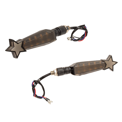 Direccionales secuenciales para motocicleta universales estrella ambar y azul R280 Kinlley