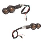 Direccionales redondas secuenciales para motocicleta universales ambar y azul Y0804 Kinlley