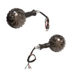 Direccionales secuenciales redonda para motocicleta universales ambar y azul Y0801 Kinlley